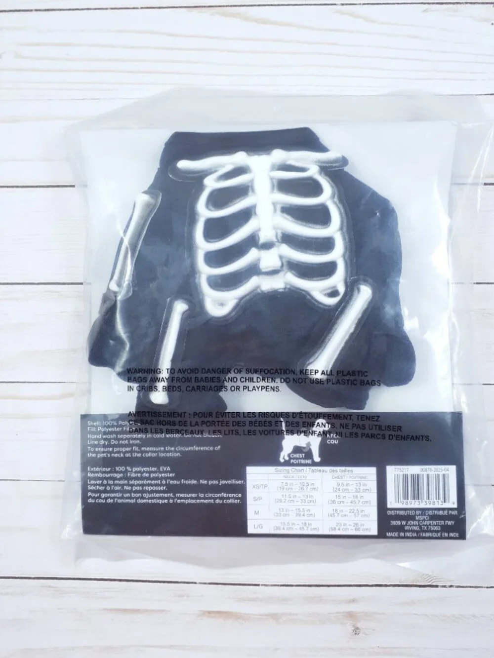 Ashland Halloween Dog Costume XS Skeleton 977A
